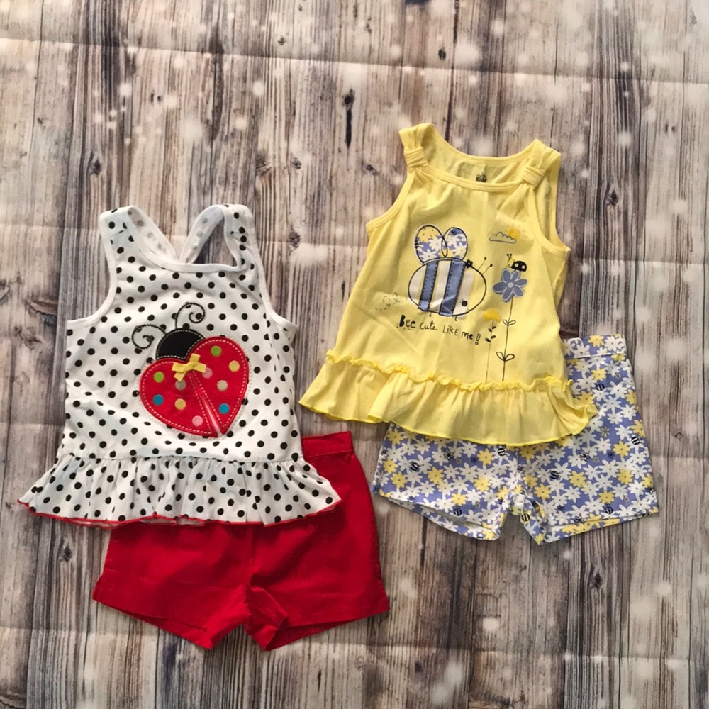Two Toddler tank and shorts sets